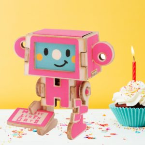 PLAY-DECO Happy Birthday Wooden Robot