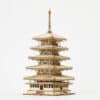 wa-gu-mi Five-storied Pagoda Wooden 3D Puzzle