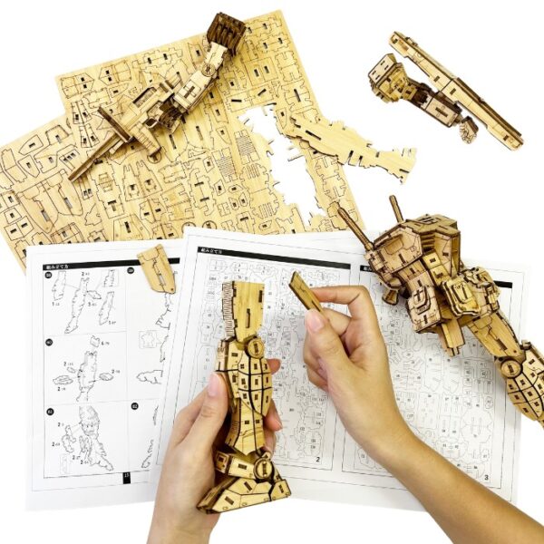 wa-gu-mi Mobile Suit First Gundam RX-78-2 3D Wooden Puzzle - Image 9