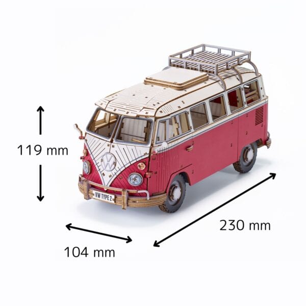 wa-gu-mi Volkswagen Type 2 (T1) Camper Van (red) - Image 3