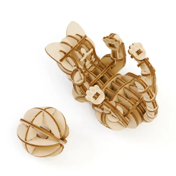 wa-gu-mi Playing Cat Wooden 3D Puzzle - Image 5