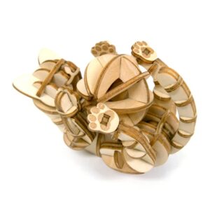 wa-gu-mi Playing Cat Wooden 3D Puzzle