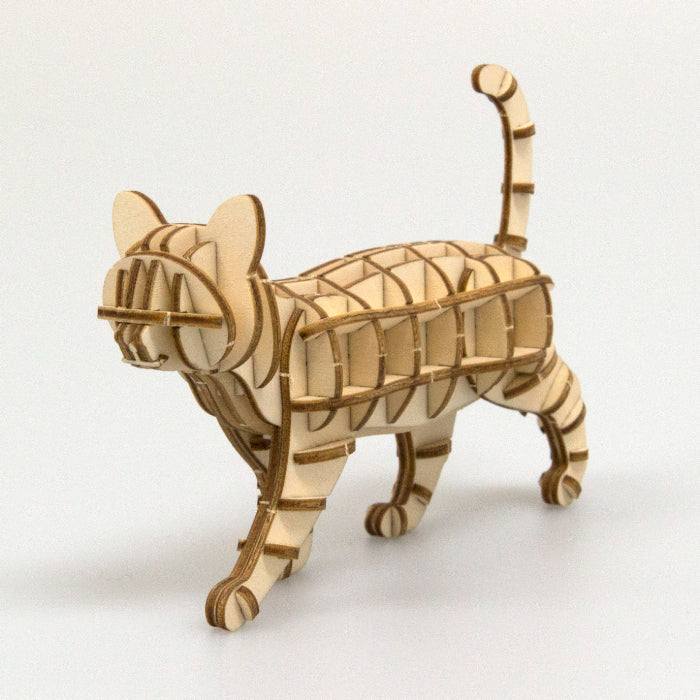 wa-gu-mi Strolling Cat Wooden 3D Puzzle 6 wa-gu-mi Strolling Cat Wooden 3D Puzzle - Image 6