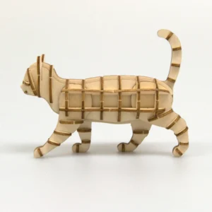 wa-gu-mi Strolling Cat Wooden 3D Puzzle 9 wgmi rcat angles2
