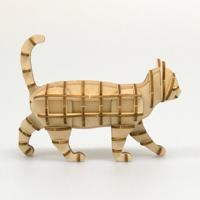 wa-gu-mi Strolling Cat Wooden 3D Puzzle 5 wa-gu-mi Strolling Cat Wooden 3D Puzzle - Image 5