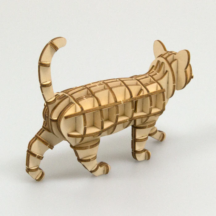 wa-gu-mi Strolling Cat Wooden 3D Puzzle 3 wa-gu-mi Strolling Cat Wooden 3D Puzzle - Image 3