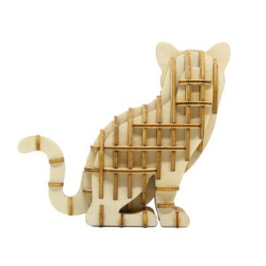 wa-gu-mi Standing Cat Wooden 3D Puzzle 10 wgmi scat angles2