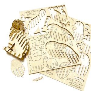 wa-gu-mi Standing Cat Wooden 3D Puzzle 7 wgmi scat assembly1