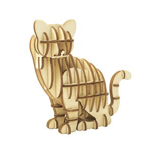 wa-gu-mi Standing Cat Wooden 3D Puzzle