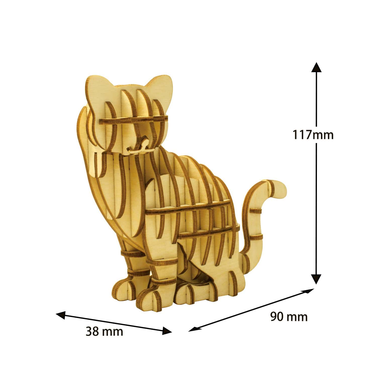 wa-gu-mi Standing Cat Wooden 3D Puzzle 3 wa-gu-mi Standing Cat Wooden 3D Puzzle - Image 3